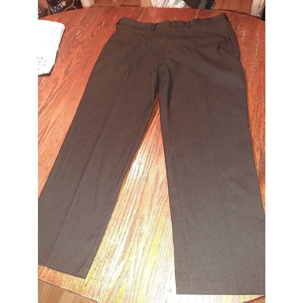 38x29 Saddlebred Black Performance Dress Pants Flat Front Pants Pockets  Loops